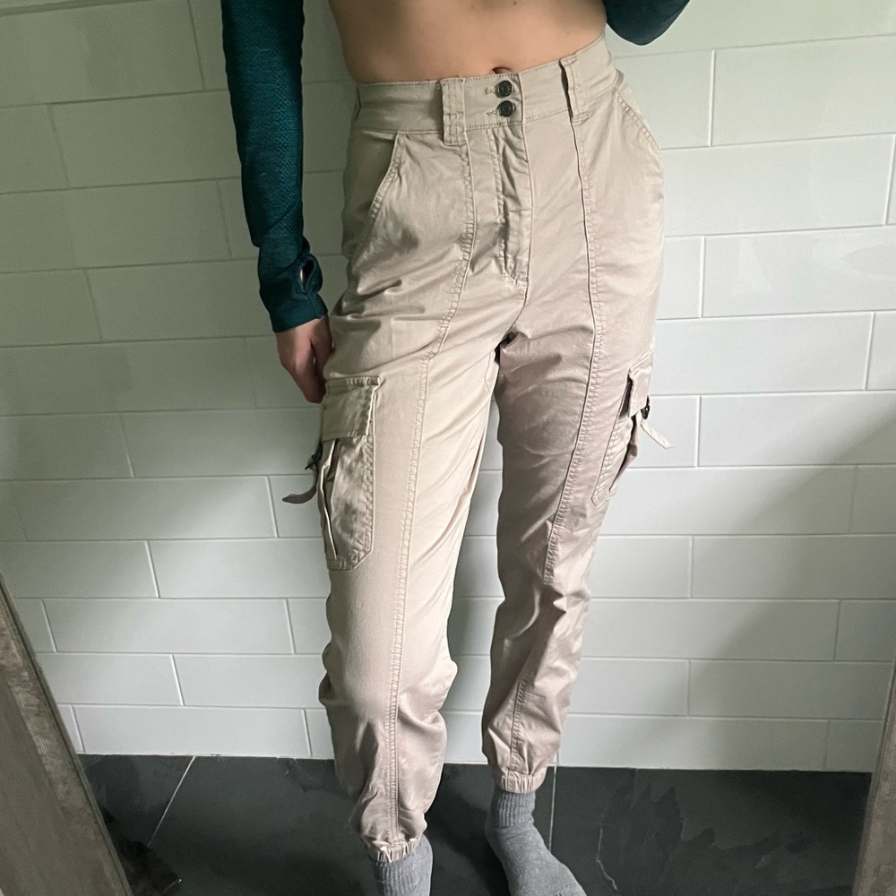 Khaki Cargo Joggers